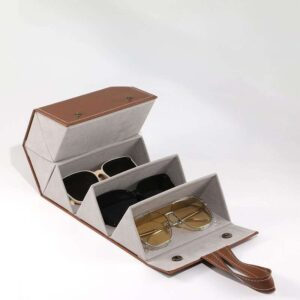 Hexagonal Multi-Slot Folding Sunglasses Organizer Case