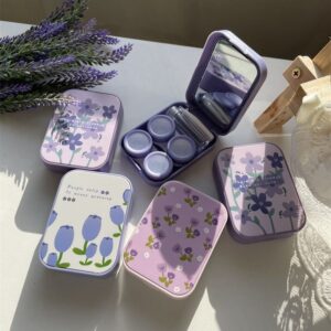 Floral Pattern Multi-Set Contact Lens Companion Travel Boxes