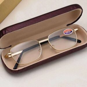Classic Gold Framed Half-Rim Reading Glasses with Case