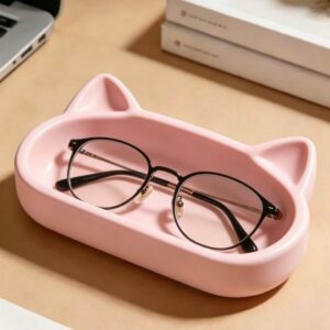 Cute Cat Ear Pastel Pink Eyeglasses Storage Box
