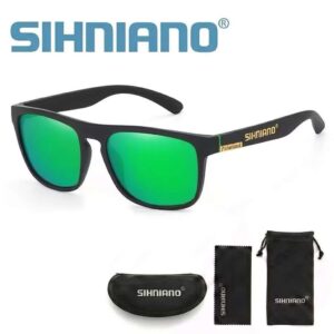 Performance Matte Black Frame Sport Sunglasses with Emerald Green Lenses