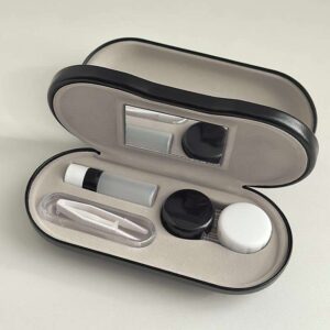 Complete Travel Eyecare Kit Organizer Case with Built-in Mirror
