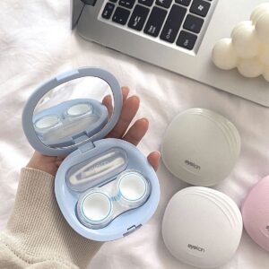 Pastel Blue Double Lens Container Travel Storage Set